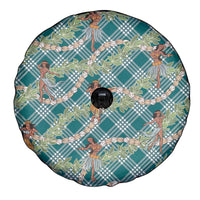 Teal Palaka Hula Girls Seamless Hawaii Aloha Spare Tire Cover LT7 - Polynesian Pride