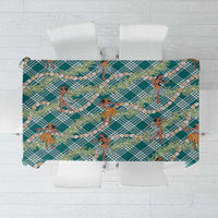 Teal Palaka Hula Girls Seamless Hawaii Aloha Tablecloth - Polynesian Pride