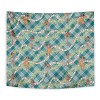 Teal Palaka Hula Girls Seamless Hawaii Aloha Tapestry - Polynesian Pride