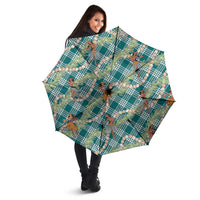 Teal Palaka Hula Girls Seamless Hawaii Aloha Umbrella - Polynesian Pride