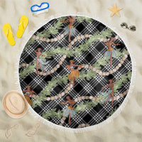 Sable Palaka Hula Girls Seamless Hawaii Aloha Beach Blanket LT7 One Size 150cm Black - Polynesian Pride