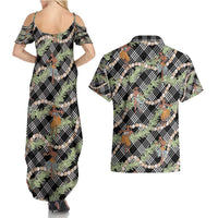 Sable Palaka Hula Girls Seamless Hawaii Aloha Couples Matching Summer Maxi Dress and Hawaiian Shirt - Polynesian Pride