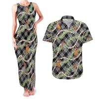Sable Palaka Hula Girls Seamless Hawaii Aloha Couples Matching Tank Maxi Dress and Hawaiian Shirt - Polynesian Pride