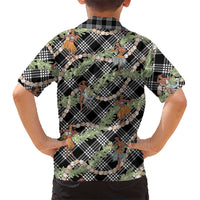 Sable Palaka Hula Girls Seamless Hawaii Aloha Family Matching Long Sleeve Bodycon Dress and Hawaiian Shirt - Polynesian Pride
