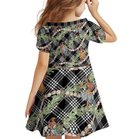 Sable Palaka Hula Girls Seamless Hawaii Aloha Family Matching Long Sleeve Bodycon Dress and Hawaiian Shirt - Polynesian Pride