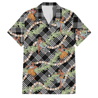 Sable Palaka Hula Girls Seamless Hawaii Aloha Family Matching Long Sleeve Bodycon Dress and Hawaiian Shirt - Polynesian Pride