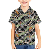 Sable Palaka Hula Girls Seamless Hawaii Aloha Family Matching Long Sleeve Bodycon Dress and Hawaiian Shirt - Polynesian Pride