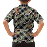 Sable Palaka Hula Girls Seamless Hawaii Aloha Family Matching Short Sleeve Bodycon Dress and Hawaiian Shirt - Polynesian Pride