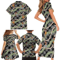 Sable Palaka Hula Girls Seamless Hawaii Aloha Family Matching Short Sleeve Bodycon Dress and Hawaiian Shirt - Polynesian Pride