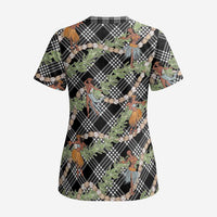 Sable Palaka Hula Girls Seamless Hawaii Aloha Scrub Top - Polynesian Pride