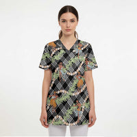 Sable Palaka Hula Girls Seamless Hawaii Aloha Scrub Top - Polynesian Pride