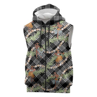 Sable Palaka Hula Girls Seamless Hawaii Aloha Sleeveless Zip Hoodie - Polynesian Pride