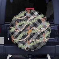 Sable Palaka Hula Girls Seamless Hawaii Aloha Spare Tire Cover LT7 No hole Black - Polynesian Pride