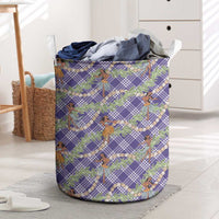 Lavender Palaka Hula Girls Seamless Hawaii Aloha Laundry Basket - Polynesian Pride