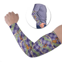 Lavender Palaka Hula Girls Seamless Hawaii Aloha Arm Sleeves LT7 Set of 2 Lavender - Polynesian Pride