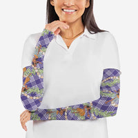 Lavender Palaka Hula Girls Seamless Hawaii Aloha Arm Sleeves LT7 - Polynesian Pride