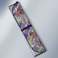 Lavender Palaka Hula Girls Seamless Hawaii Aloha Auto Sun Shade - Polynesian Pride