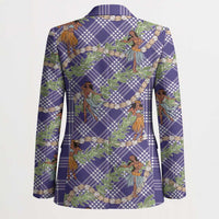 Lavender Palaka Hula Girls Seamless Hawaii Aloha Blazer - Polynesian Pride