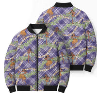 Lavender Palaka Hula Girls Seamless Hawaii Aloha Bomber Puffer Jacket - Polynesian Pride