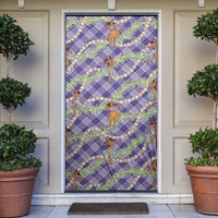 Lavender Palaka Hula Girls Seamless Hawaii Aloha Door Cover - Polynesian Pride