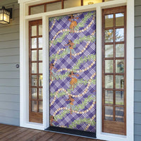 Lavender Palaka Hula Girls Seamless Hawaii Aloha Door Cover - Polynesian Pride