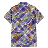 Lavender Palaka Hula Girls Seamless Hawaii Aloha Family Matching Mermaid Dress and Hawaiian Shirt - Polynesian Pride