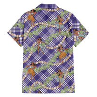 Lavender Palaka Hula Girls Seamless Hawaii Aloha Family Matching Tank Maxi Dress and Hawaiian Shirt LT7 - Polynesian Pride