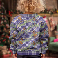 Lavender Palaka Hula Girls Seamless Hawaii Aloha Kid Ugly Christmas Sweater - Polynesian Pride