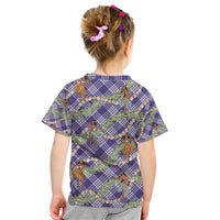 Lavender Palaka Hula Girls Seamless Hawaii Aloha Kid T Shirt - Polynesian Pride
