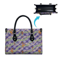 Lavender Palaka Hula Girls Seamless Hawaii Aloha Leather Bag - Polynesian Pride