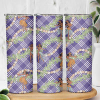 Lavender Palaka Hula Girls Seamless Hawaii Aloha Skinny Tumbler - Polynesian Pride