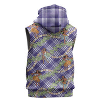 Lavender Palaka Hula Girls Seamless Hawaii Aloha Sleeveless Zip Hoodie - Polynesian Pride