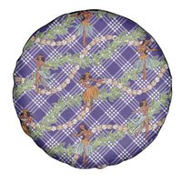 Lavender Palaka Hula Girls Seamless Hawaii Aloha Spare Tire Cover - Polynesian Pride