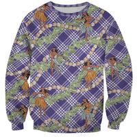 Lavender Palaka Hula Girls Seamless Hawaii Aloha Sweatshirt - Polynesian Pride