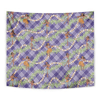 Lavender Palaka Hula Girls Seamless Hawaii Aloha Tapestry LT7 - Polynesian Pride