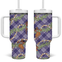 Lavender Palaka Hula Girls Seamless Hawaii Aloha Tumbler With Handle - Polynesian Pride