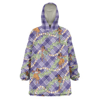 Lavender Palaka Hula Girls Seamless Hawaii Aloha Wearable Blanket Hoodie LT7 One Size Lavender - Polynesian Pride