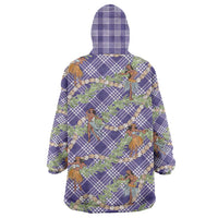 Lavender Palaka Hula Girls Seamless Hawaii Aloha Wearable Blanket Hoodie LT7 - Polynesian Pride