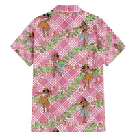 Lokelani Pink Palaka Hula Girls Seamless Hawaii Aloha Family Matching Puletasi and Hawaiian Shirt - Polynesian Pride