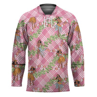 Lokelani Pink Palaka Hula Girls Seamless Hawaii Aloha Hockey Jersey - Polynesian Pride