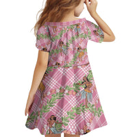 Lokelani Pink Palaka Hula Girls Seamless Hawaii Aloha Kid Short Sleeve Dress LT7 - Polynesian Pride