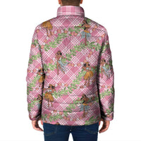 Lokelani Pink Palaka Hula Girls Seamless Hawaii Aloha Padded Jacket - Polynesian Pride