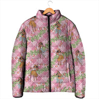 Lokelani Pink Palaka Hula Girls Seamless Hawaii Aloha Padded Jacket - Polynesian Pride
