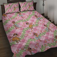 Lokelani Pink Palaka Hula Girls Seamless Hawaii Aloha Quilt Bed Set LT7 Pink - Polynesian Pride