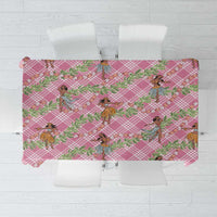 Lokelani Pink Palaka Hula Girls Seamless Hawaii Aloha Tablecloth LT7 Pink - Polynesian Pride