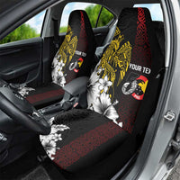 Personalized Papua New Guinea 50th Independence Anniversary Car Seat Cover Oro Tapa Mix Plumeria
