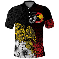Personalized Papua New Guinea 50th Independence Anniversary Polo Shirt Oro Tapa Mix Plumeria