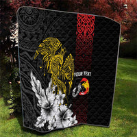 Personalized Papua New Guinea 50th Independence Anniversary Quilt Oro Tapa Mix Plumeria