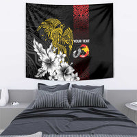 Personalized Papua New Guinea 50th Independence Anniversary Tapestry Oro Tapa Mix Plumeria