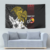 Personalized Papua New Guinea 50th Independence Anniversary Tapestry Oro Tapa Mix Plumeria